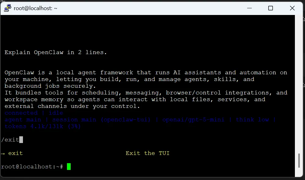 OpenClaw TUI terminal interface screenshot